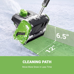 Vibekio 20V Electric Snow Shovel, 12" Brushless Snow Blower，Battery & Quick Charger Included