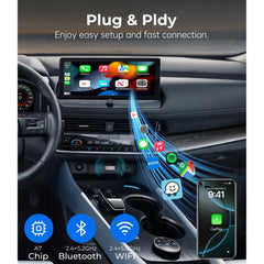 Muzpu Wireless CarPlay Adapter for iOS Cars - Plug & Play, Auto Connect, Fast Stable CarPlay, 5.8GHz WiFi BT 5.3, Upgrade Wired to Wireless -Black