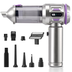 ALILYY Car Vacuum Cleaner,22000PA Cordless Car Vacuum 4 in 1 Handheld Vacuum for Car with Compressed Air Duster & Air Blower & Pump Hand Held Vacuum for Car,Home,Office,Camping,Silver
