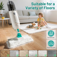 PrettyCare Steam Mop, 10 in 1 Floor Cleaning, Detachable Steam Mop for Tile and Hardwood, Handheld Domestic Steam Cleaner
