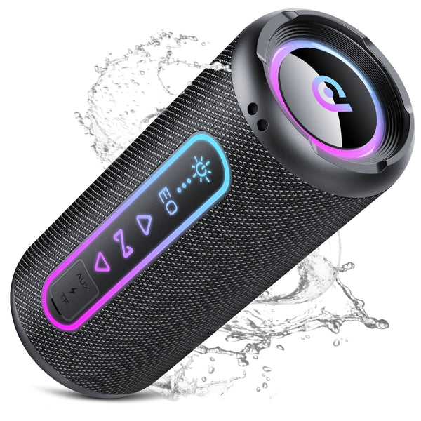 Portable Bluetooth Speaker, 30W Loud Sound, Deep Bass, Bluetooth 5.4, LED Lights, IPX7 Waterproof, Wireless Stereo Pairing, 30H Playtime, for Home/Outdoor/Party/Beach, Birthday Gift (Black)