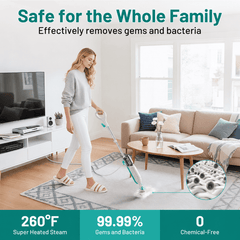 PrettyCare Steam Mop, 10 in 1 Floor Cleaning, Detachable Steam Mop for Tile and Hardwood, Handheld Domestic Steam Cleaner